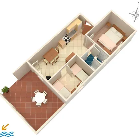 Apartmán By The Sea - Pag - 4098 Mandre